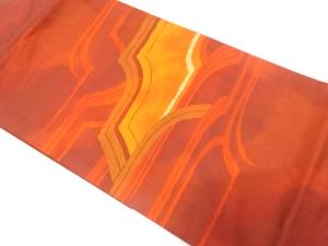 抽象模様織り出し　紬　名古屋帯